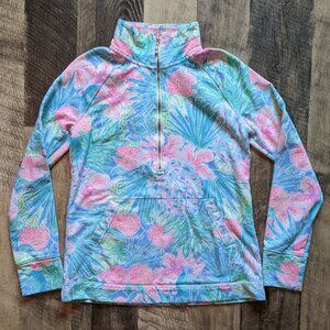 Lilly Pulitzer Skipper Popover Long Sleeve Top XS French Terry Sweatshirt